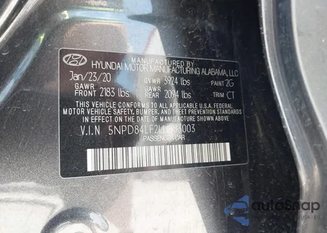 2020 Hyundai Elantra Sel from USA, damaged, VIN 5NPD84LF2LH583003